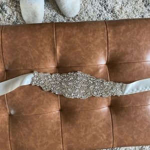 David’s Bridal ivory embellished belt